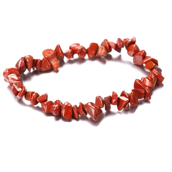 Bracelet And Earrings Set - Red Jasper Natural Stone Healing Stone - Picture 4 of 11